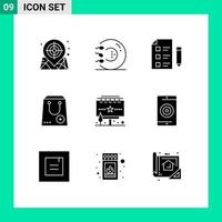 9 Creative Icons Modern Signs and Symbols of e buy medicine add science Editable Vector Design Elements