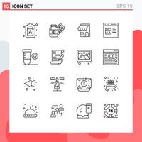 16 Thematic Vector Outlines and Editable Symbols of html develop tablet coding shop Editable Vector Design Elements