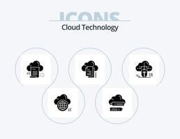 Cloud Technology Glyph Icon Pack 5 Icon Design. copy. data. cloud. computing. document vector