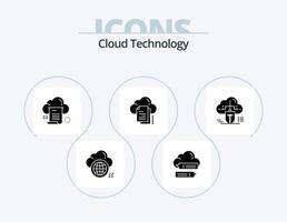 Cloud Technology Glyph Icon Pack 5 Icon Design. copy. data. cloud. computing. document vector