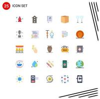 Stock Vector Icon Pack of 25 Line Signs and Symbols for e commerce store box music Editable Vector Design Elements