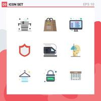 9 Creative Icons Modern Signs and Symbols of transportation train code shield defense Editable Vector Design Elements