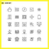 25 Universal Lines Set for Web and Mobile Applications symbol creative check design full Editable Vector Design Elements