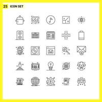 25 Universal Lines Set for Web and Mobile Applications symbol creative check design full Editable Vector Design Elements