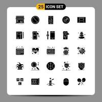 Universal Icon Symbols Group of 25 Modern Solid Glyphs of finance business trash solution mobile application Editable Vector Design Elements