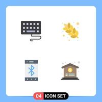 4 Universal Flat Icon Signs Symbols of keyboard wireless food bluetooth dollar Editable Vector Design Elements