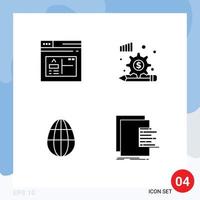 4 Creative Icons Modern Signs and Symbols of application easter web finance chart Editable Vector Design Elements