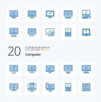 20 Computer Blue Color icon Pack like device computer imac server device vector