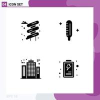 Group of Solid Glyphs Signs and Symbols for slider building cold thermometer construction Editable Vector Design Elements