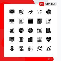 Pictogram Set of 25 Simple Solid Glyphs of computer repair direction mechanics wedding Editable Vector Design Elements