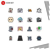 Set of 16 Modern UI Icons Symbols Signs for food science holidays magnet transport Editable Creative Vector Design Elements