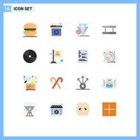 Flat Color Pack of 16 Universal Symbols of devices sport settings field big think Editable Pack of Creative Vector Design Elements