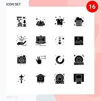 16 Creative Icons Modern Signs and Symbols of hand eid drying web internet Editable Vector Design Elements