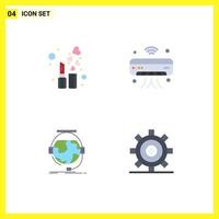 Modern Set of 4 Flat Icons and symbols such as beauty consultation lip stick internet of things online Editable Vector Design Elements