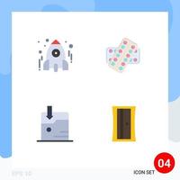 Universal Icon Symbols Group of 4 Modern Flat Icons of education patient school pill download Editable Vector Design Elements