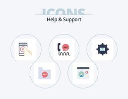 ayuda y apoyo plano icono paquete 5 5 icono diseño. comunicación. llamar. Internet. apoyo. ayuda vector