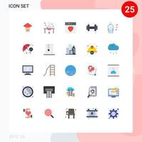 Universal Icon Symbols Group of 25 Modern Flat Colors of job abilities science lab dumbell gym Editable Vector Design Elements