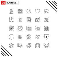 Set of 25 Modern UI Icons Symbols Signs for egg twitter basic like heart Editable Vector Design Elements