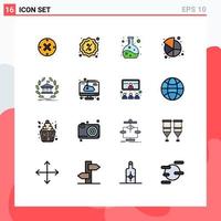 16 Creative Icons Modern Signs and Symbols of online bank chemistry share market Editable Creative Vector Design Elements