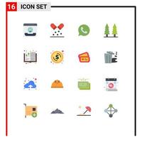 16 Creative Icons Modern Signs and Symbols of art park pills nature watts app Editable Pack of Creative Vector Design Elements