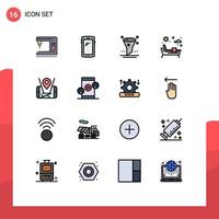 Stock Vector Icon Pack of 16 Line Signs and Symbols for mobile water iphone park ui Editable Creative Vector Design Elements