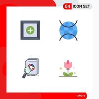 Pack of 4 Modern Flat Icons Signs and Symbols for Web Print Media such as box financial internet wifi research Editable Vector Design Elements
