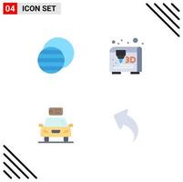 4 User Interface Flat Icon Pack of modern Signs and Symbols of eclipse energy sun car arrow Editable Vector Design Elements