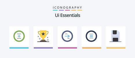 Ui Essentials Flat 5 Icon Pack Including hamburger. app. prize. right. direction. Creative Icons Design vector