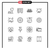 16 Outline concept for Websites Mobile and Apps cloud storage belt connection line Editable Vector Design Elements