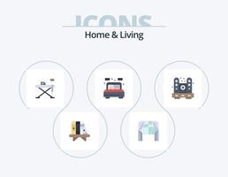 Home And Living Flat Icon Pack 5 Icon Design. furniture. bed. home. room. home vector