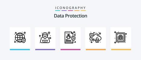 Data Protection Line 5 Icon Pack Including . search. security. find. security. Creative Icons Design vector