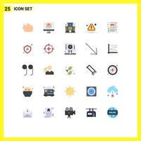 Stock Vector Icon Pack of 25 Line Signs and Symbols for attention caution online alert hospital Editable Vector Design Elements