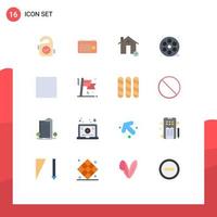 16 User Interface Flat Color Pack of modern Signs and Symbols of paint art time real location Editable Pack of Creative Vector Design Elements