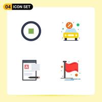 Modern Set of 4 Flat Icons Pictograph of interface news car present web Editable Vector Design Elements