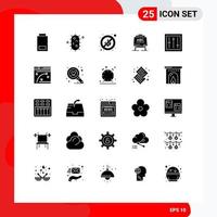 25 Thematic Vector Solid Glyphs and Editable Symbols of electronics devices fire board teacher Editable Vector Design Elements