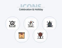 Celebration and Holiday Line Filled Icon Pack 5 Icon Design. lollipop. celebration. holiday. candy. kid vector