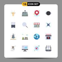 Pack of 16 Modern Flat Colors Signs and Symbols for Web Print Media such as computer human holder face point Editable Pack of Creative Vector Design Elements