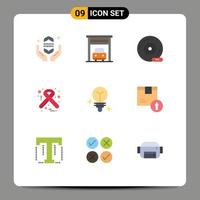 9 Universal Flat Colors Set for Web and Mobile Applications light ribbon compact disc medical hiv Editable Vector Design Elements