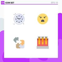 Modern Set of 4 Flat Icons and symbols such as home puzzle watch faint solution Editable Vector Design Elements