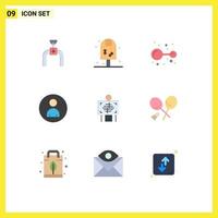 9 Universal Flat Colors Set for Web and Mobile Applications patient user atoms people human Editable Vector Design Elements