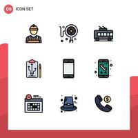 Set of 9 Modern UI Icons Symbols Signs for devices think transport tactics plan Editable Vector Design Elements