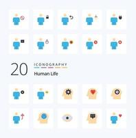 20 Human Flat Color icon Pack like body avatar denied unlocked human vector