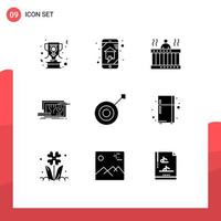 9 Creative Icons Modern Signs and Symbols of design blueprint smart house architecture spa Editable Vector Design Elements