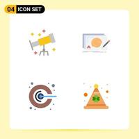 Pack of 4 Modern Flat Icons Signs and Symbols for Web Print Media such as astronaut marketing level complete promotion Editable Vector Design Elements