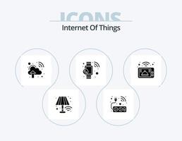 Internet de cosas glifo icono paquete 5 5 icono diseño. tecnología. microonda. nube Internet. mirar. inteligente vector