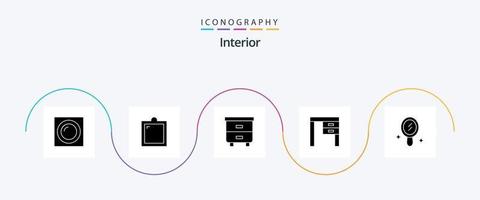 Interior Glyph 5 Icon Pack Including interior. interior. decor. furniture. decor vector