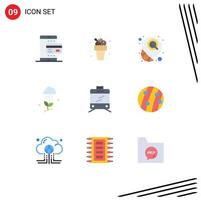 9 Universal Flat Colors Set for Web and Mobile Applications rain nature summer cloud morning Editable Vector Design Elements