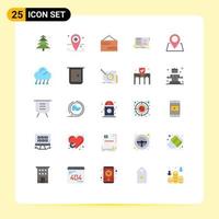 25 Universal Flat Color Signs Symbols of marker theory closed writing novel Editable Vector Design Elements