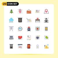 25 Universal Flat Color Signs Symbols of marker theory closed writing novel Editable Vector Design Elements