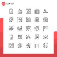 Set of 25 Vector Lines on Grid for growth house browser construction time Editable Vector Design Elements